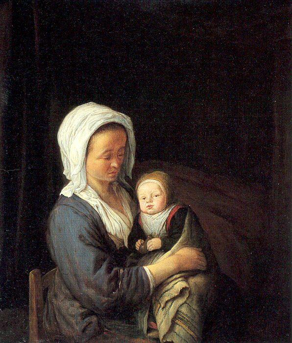 Ostade, Adriaen van Woman Holding a Child in her Lap